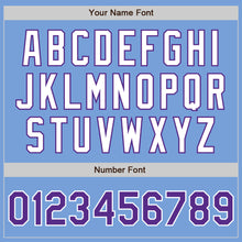Load image into Gallery viewer, Custom Light Blue Purple-White Authentic Two Tone Baseball Jersey
