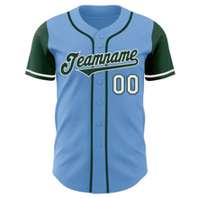 Load image into Gallery viewer, Custom Light Blue Green-White Authentic Two Tone Baseball Jersey