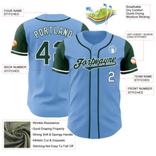 Load image into Gallery viewer, Custom Light Blue Green-White Authentic Two Tone Baseball Jersey