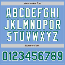 Load image into Gallery viewer, Custom Light Blue Kelly Green-White Authentic Two Tone Baseball Jersey