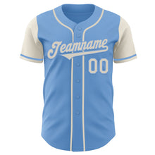 Load image into Gallery viewer, Custom Light Blue Cream Authentic Two Tone Baseball Jersey