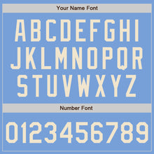 Load image into Gallery viewer, Custom Light Blue Cream Authentic Two Tone Baseball Jersey