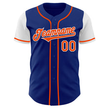 Load image into Gallery viewer, Custom Royal Orange-White Authentic Two Tone Baseball Jersey
