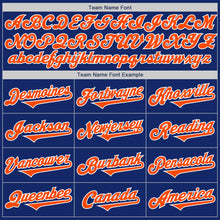 Load image into Gallery viewer, Custom Royal Orange-White Authentic Two Tone Baseball Jersey