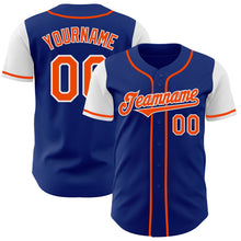 Load image into Gallery viewer, Custom Royal Orange-White Authentic Two Tone Baseball Jersey