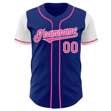 Load image into Gallery viewer, Custom Royal Pink-White Authentic Two Tone Baseball Jersey