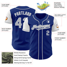 Load image into Gallery viewer, Custom Royal Gray-White Authentic Two Tone Baseball Jersey