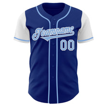 Load image into Gallery viewer, Custom Royal Light Blue-White Authentic Two Tone Baseball Jersey