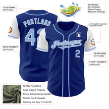 Load image into Gallery viewer, Custom Royal Light Blue-White Authentic Two Tone Baseball Jersey