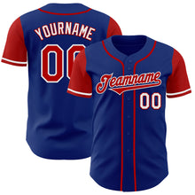 Load image into Gallery viewer, Custom Royal Red-White Authentic Two Tone Baseball Jersey