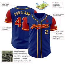 Load image into Gallery viewer, Custom Royal Red-Gold Authentic Two Tone Baseball Jersey