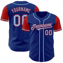 Load image into Gallery viewer, Custom Royal Light Blue-Gold Authentic Two Tone Baseball Jersey