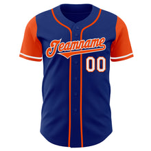 Load image into Gallery viewer, Custom Royal Orange-White Authentic Two Tone Baseball Jersey