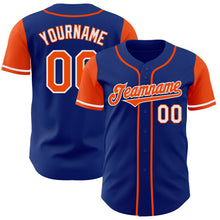 Load image into Gallery viewer, Custom Royal Orange-White Authentic Two Tone Baseball Jersey