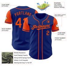 Load image into Gallery viewer, Custom Royal Orange Authentic Two Tone Baseball Jersey