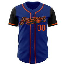 Load image into Gallery viewer, Custom Royal Black-Orange Authentic Two Tone Baseball Jersey