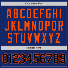 Load image into Gallery viewer, Custom Royal Black-Orange Authentic Two Tone Baseball Jersey