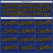 Load image into Gallery viewer, Custom Royal Black-Old Gold Authentic Two Tone Baseball Jersey