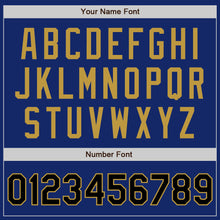 Load image into Gallery viewer, Custom Royal Black-Old Gold Authentic Two Tone Baseball Jersey