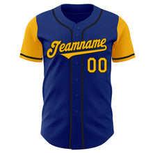 Load image into Gallery viewer, Custom Royal Gold-Black Authentic Two Tone Baseball Jersey
