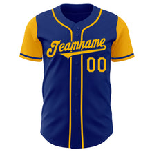 Load image into Gallery viewer, Custom Royal Gold Authentic Two Tone Baseball Jersey