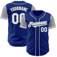 Load image into Gallery viewer, Custom Royal White-Gray Authentic Two Tone Baseball Jersey