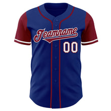 Load image into Gallery viewer, Custom Royal Crimson-White Authentic Two Tone Baseball Jersey