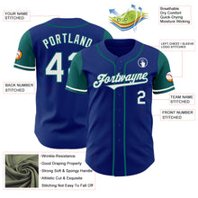 Load image into Gallery viewer, Custom Royal White-Teal Authentic Two Tone Baseball Jersey