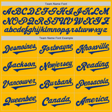 Load image into Gallery viewer, Custom Gold Royal Authentic Two Tone Baseball Jersey