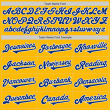 Load image into Gallery viewer, Custom Gold Royal-White Authentic Two Tone Baseball Jersey