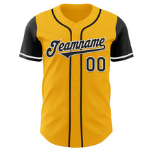 Load image into Gallery viewer, Custom Gold Black-White Authentic Two Tone Baseball Jersey