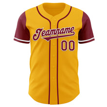Load image into Gallery viewer, Custom Gold Crimson-White Authentic Two Tone Baseball Jersey