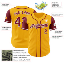 Load image into Gallery viewer, Custom Gold Crimson-White Authentic Two Tone Baseball Jersey