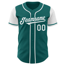 Load image into Gallery viewer, Custom Teal White Authentic Two Tone Baseball Jersey