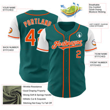 Load image into Gallery viewer, Custom Teal Orange-White Authentic Two Tone Baseball Jersey