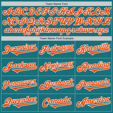 Load image into Gallery viewer, Custom Teal Orange-White Authentic Two Tone Baseball Jersey