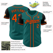 Load image into Gallery viewer, Custom Teal Orange-Black Authentic Two Tone Baseball Jersey