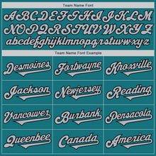 Load image into Gallery viewer, Custom Teal Gray-Black Authentic Two Tone Baseball Jersey