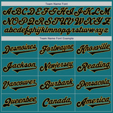 Load image into Gallery viewer, Custom Teal Black-Old Gold Authentic Two Tone Baseball Jersey
