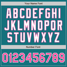 Load image into Gallery viewer, Custom Teal Pink-White Authentic Two Tone Baseball Jersey