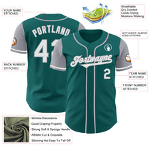 Load image into Gallery viewer, Custom Teal White-Gray Authentic Two Tone Baseball Jersey
