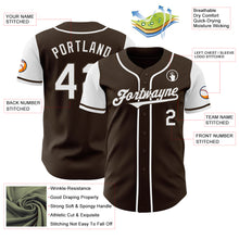 Load image into Gallery viewer, Custom Brown White Authentic Two Tone Baseball Jersey