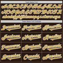 Load image into Gallery viewer, Custom Brown Old Gold-White Authentic Two Tone Baseball Jersey