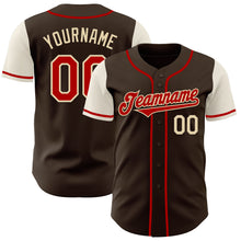 Load image into Gallery viewer, Custom Brown Red-Cream Authentic Two Tone Baseball Jersey