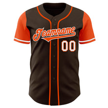 Load image into Gallery viewer, Custom Brown Orange-White Authentic Two Tone Baseball Jersey