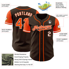 Load image into Gallery viewer, Custom Brown Orange-White Authentic Two Tone Baseball Jersey