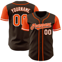 Load image into Gallery viewer, Custom Brown Orange-White Authentic Two Tone Baseball Jersey
