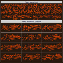 Load image into Gallery viewer, Custom Brown Orange Authentic Two Tone Baseball Jersey