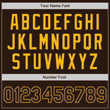 Load image into Gallery viewer, Custom Brown Gold Authentic Two Tone Baseball Jersey