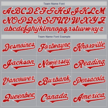 Load image into Gallery viewer, Custom Gray Red-White Authentic Two Tone Baseball Jersey